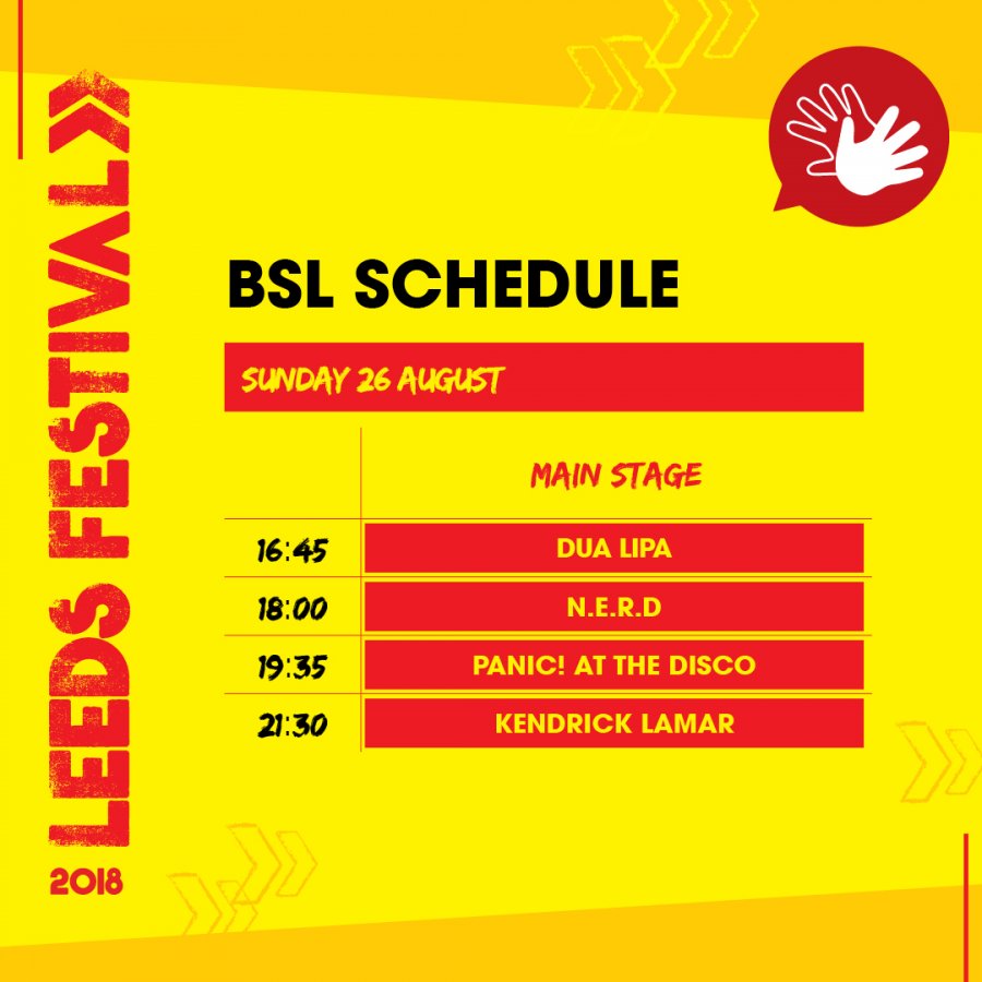 leeds festival 2018 bsl schedule sunday