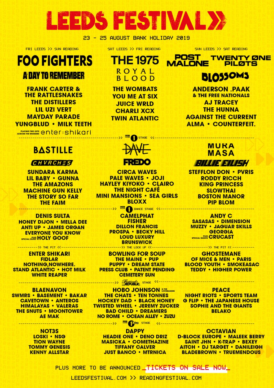 Leeds Festival 23 — 25 August, Bramham Park